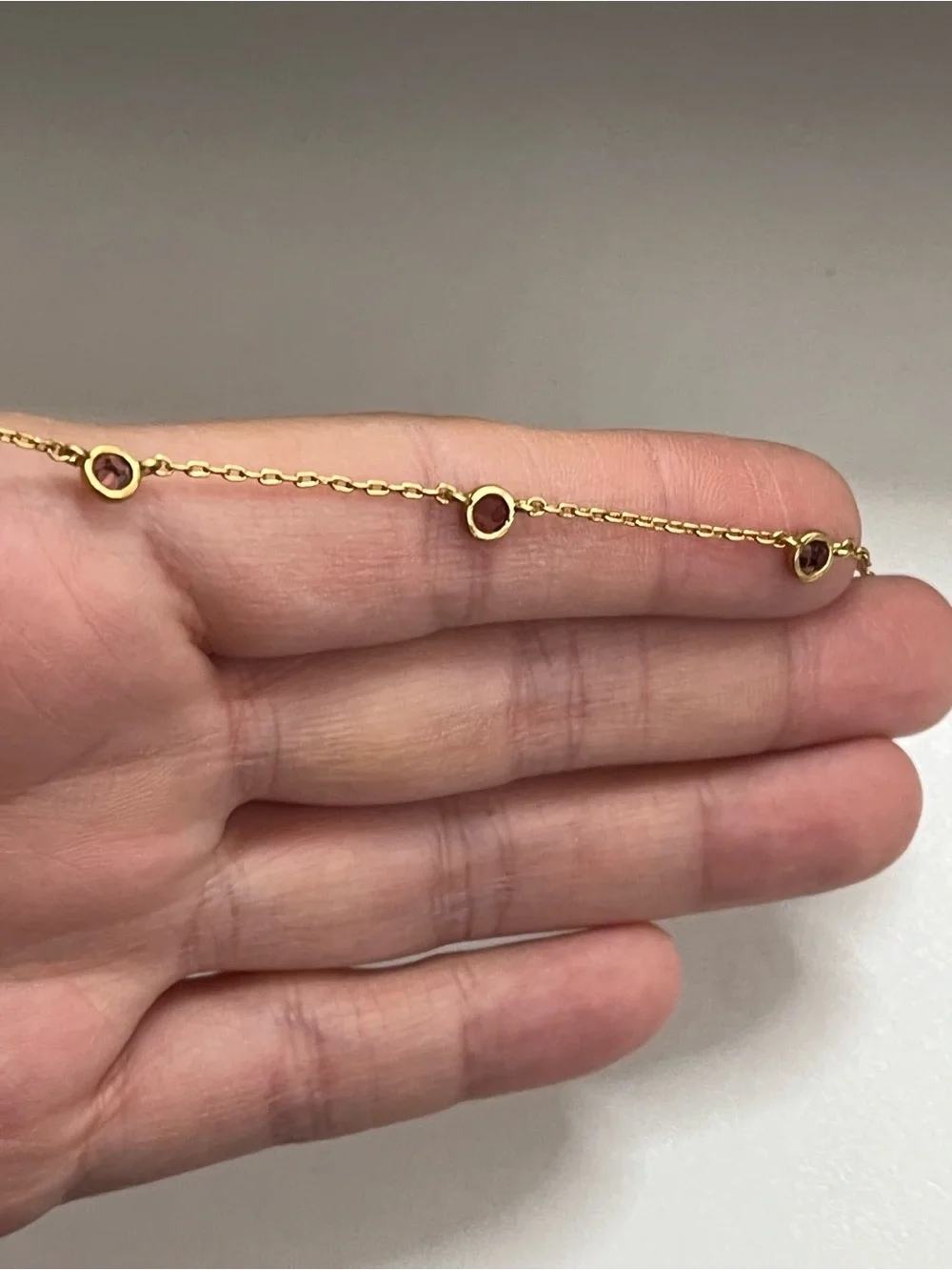 Madewell dainty choker GOLDTONE three stone necklace 17” - Picture 3 of 3